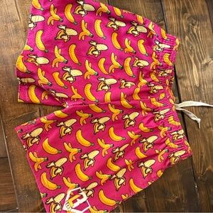 Vibrant Banana Print Kids Shorts